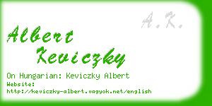 albert keviczky business card